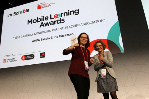 Momento de la ceemonia de entrega de premios del mSchools Mobile Learning Awards 2017 Momento de la ceemonia de entrega de premios del mSchools Mobile Learning Awards 2017