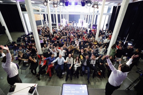 Fotografia de la cloenda de la Segona edició del Repte Barcelona Dades Obertes el passat 8 de maig de 2019 a la Fabra i Coats Fotografia de la cloenda de la Segona edició del Repte Barcelona Dades Obertes el passat 8 de maig de 2019 a la Fabra i Coats