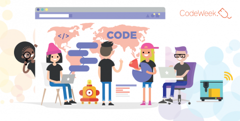 Il·lustració sobre Europe Code Week