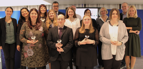 Foto amb les guardonades als European Ada Awards 2016