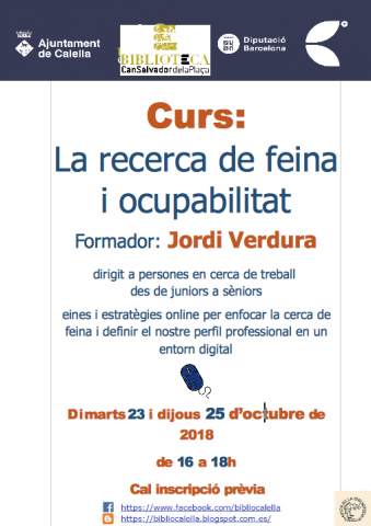 Cartell del curs 'La recerca de feina i ocupabilitat'