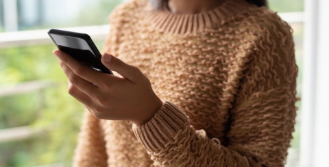 Women with a mobile phone