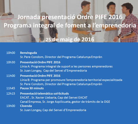 Jornada de presentació del PIFE 2016
