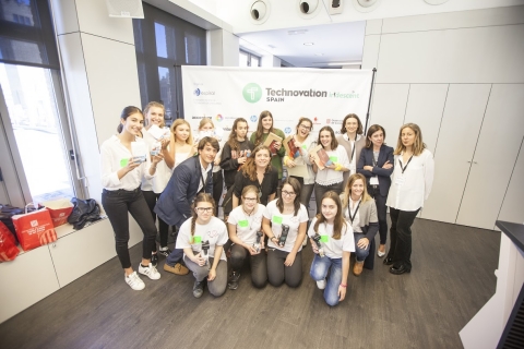 Senior winners in the Technovation final of Barcelona