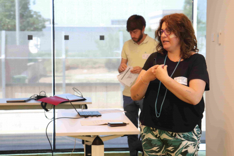 Susana Ferrer, cap de secció d’Innovació i Promoció Empresarial i Pau Llauger, tècnic AODL en tecnologies digitals a la JdIS 2019