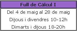 Calendari del curs de full de càlcul
