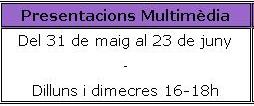 Calendari del curs de presentacions multimèdia