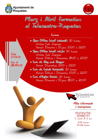 Cartell de l'oferta formativa del Punt TIC de Roquetes