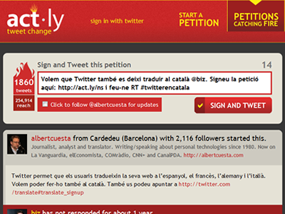 Petició d'Albert Cuesta a Act.ly