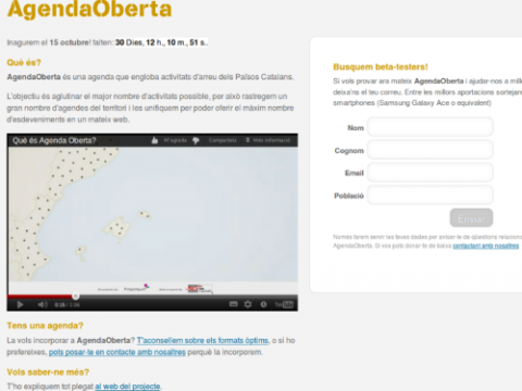 Captura de la plana web AgendaOberta Captura de la plana web AgendaOberta