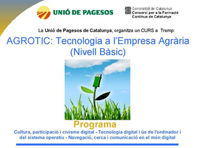 Cartell de la formació AgroTIC a Tremp