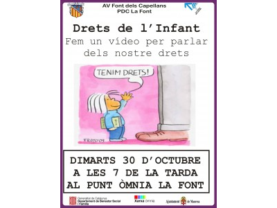 Cartell de l'activitat sobre drets dels infants a  l'Òmnia La Font dels Capellans