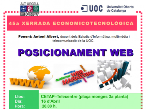 Cartell de la xerrada sobre posicionament web