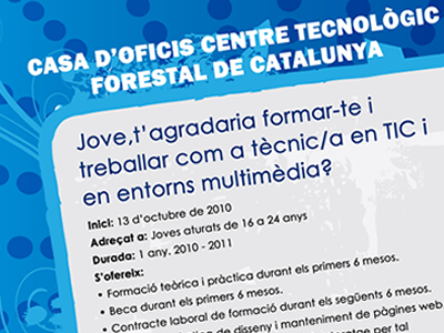 Part del cartell de la Casa d'Oficis TIC del CTFC