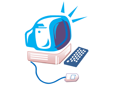 Dibuix d'un ordinador de la portada del programa del CTC de Masquefa