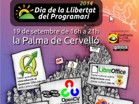 Cartell del Dia del Programari Lliure a la Palma de Cervelló