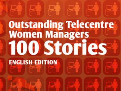 Portada del llibre sobre 100 dones excel·lents de telecentres