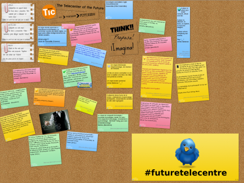 Mural per compartir idees de com serà el telecentre del futur Mural per compartir idees de com serà el telecentre del futur
