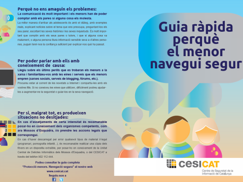 Part de la "Guia ràpida perquè el menor navegui segur"