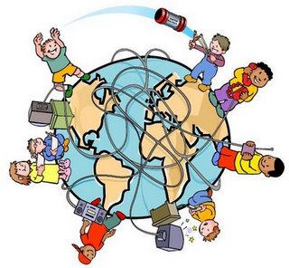 Imatge de nens i nenes al voltant del planeta Terra Imatge de nens i nenes al voltant del planeta Terra