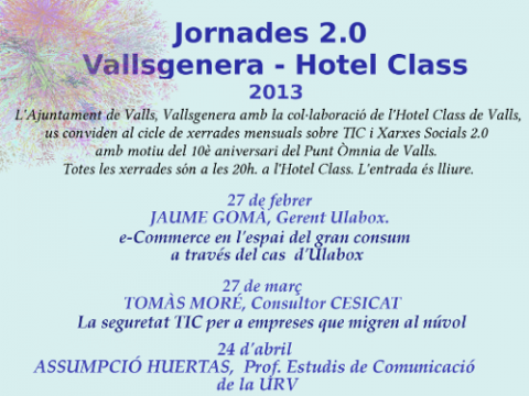 Part del cartell de les jornades 2.0 a Valls