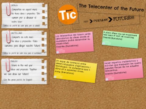 Mural per compartir idees de com serà el telecentre del futur