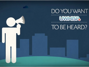 Fotograma del vídeo que presenta l'aplicació uWhisp Fotograma del vídeo que presenta l'aplicació uWhisp