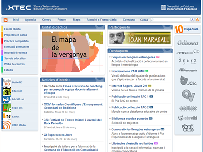Captura de la plana web de l'XTEC