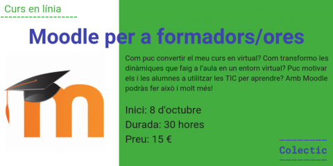 Cartell del curs 'Moodle per a formadors/ores' de Colectic