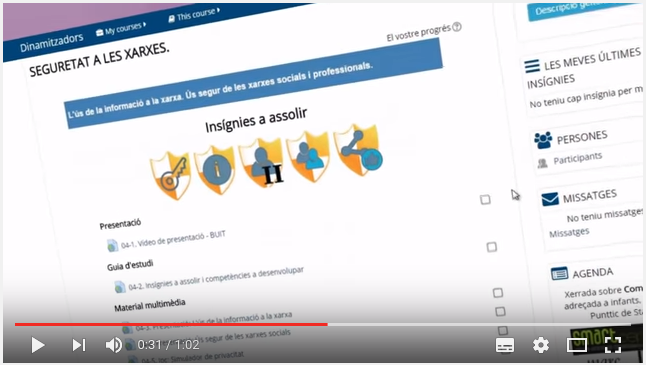 Aula virtual del curs Seguretat i TIC