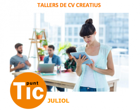 Parte del cartel de los talleres de CV creativos, en el IMO Lleida