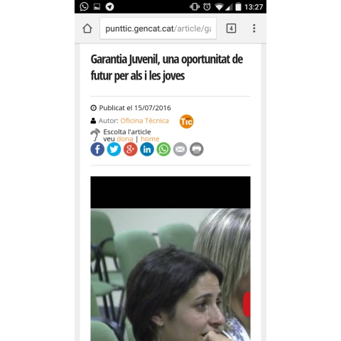 Whatsapp a la web de la Xarxa Punt TIC
