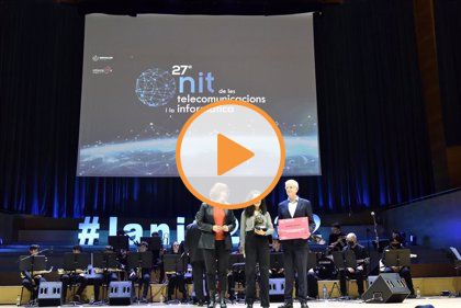 Laia Bonet, Barcelona City Council's 2030 Agenda Deputy, Marta Guardiola and Damián Pascual, General Manager of Econocom